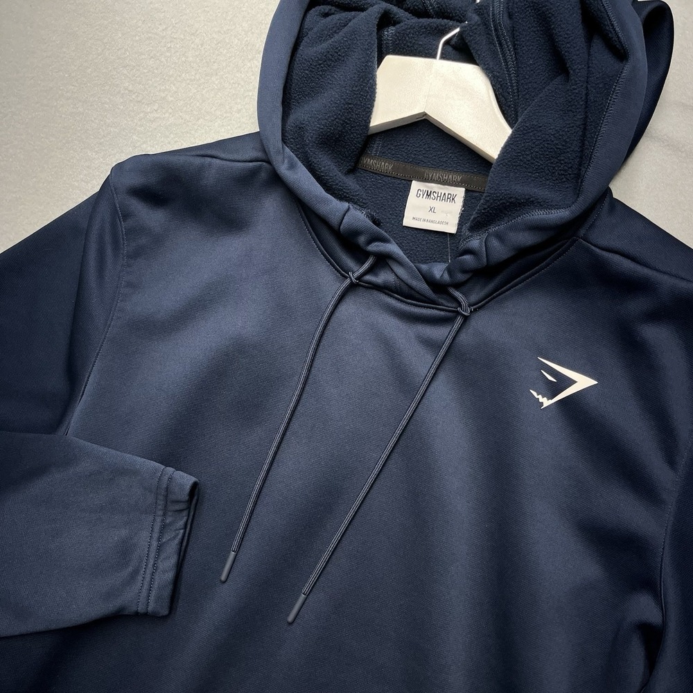 Gymshark Hoodie Mens XL Navy Blue Performance Fleece Athletic Pullover